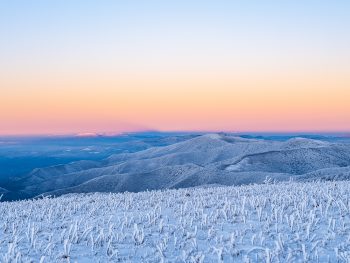 A winter sunset in the mountains